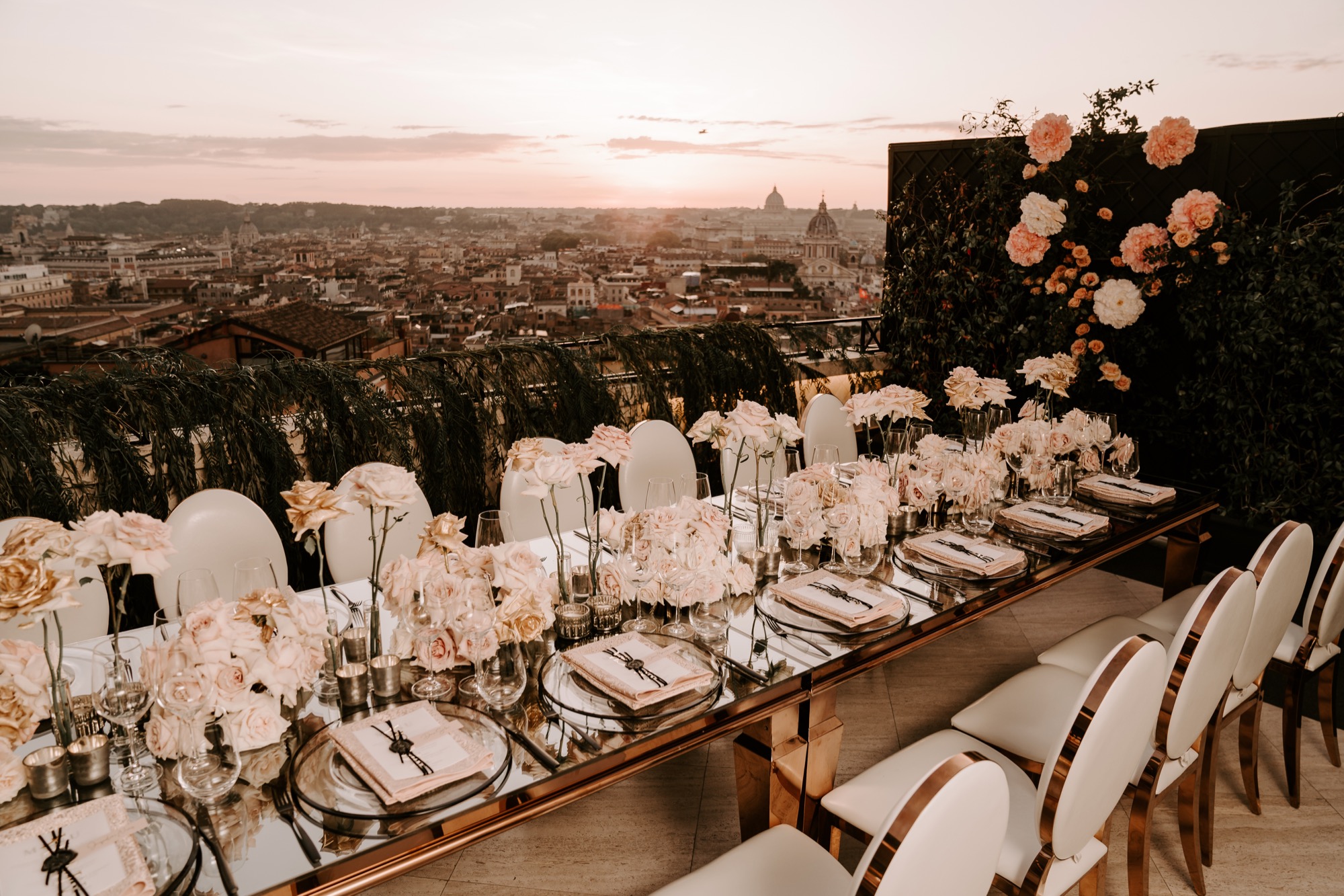 luxury wedding tablescape rome