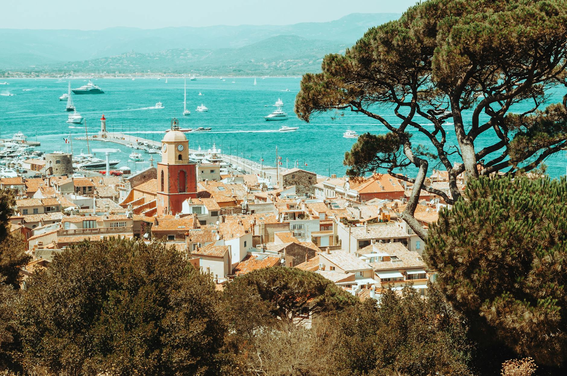 old town of saint tropez see from hill