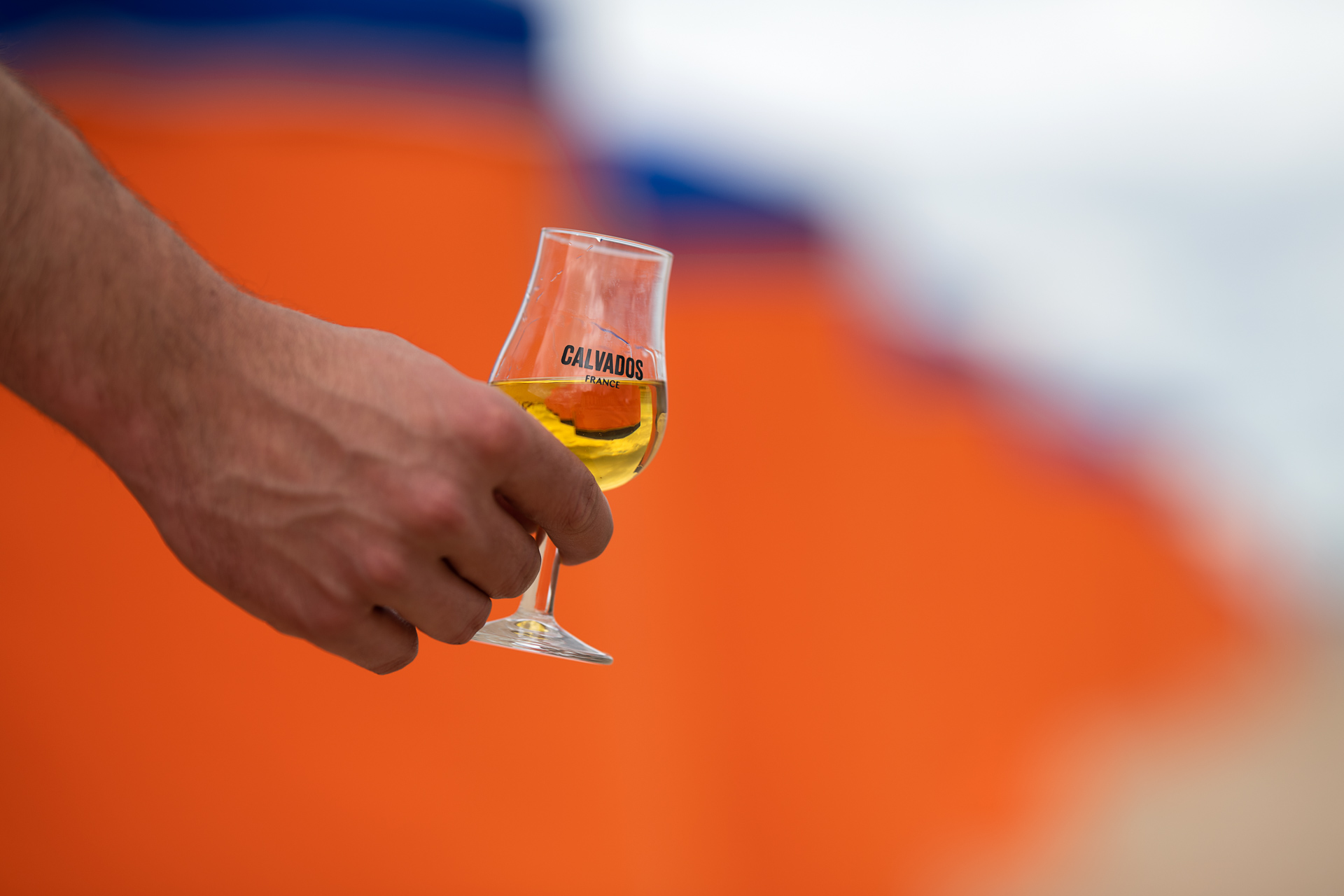 A glass of Calvados, the apple brandy of Normandy