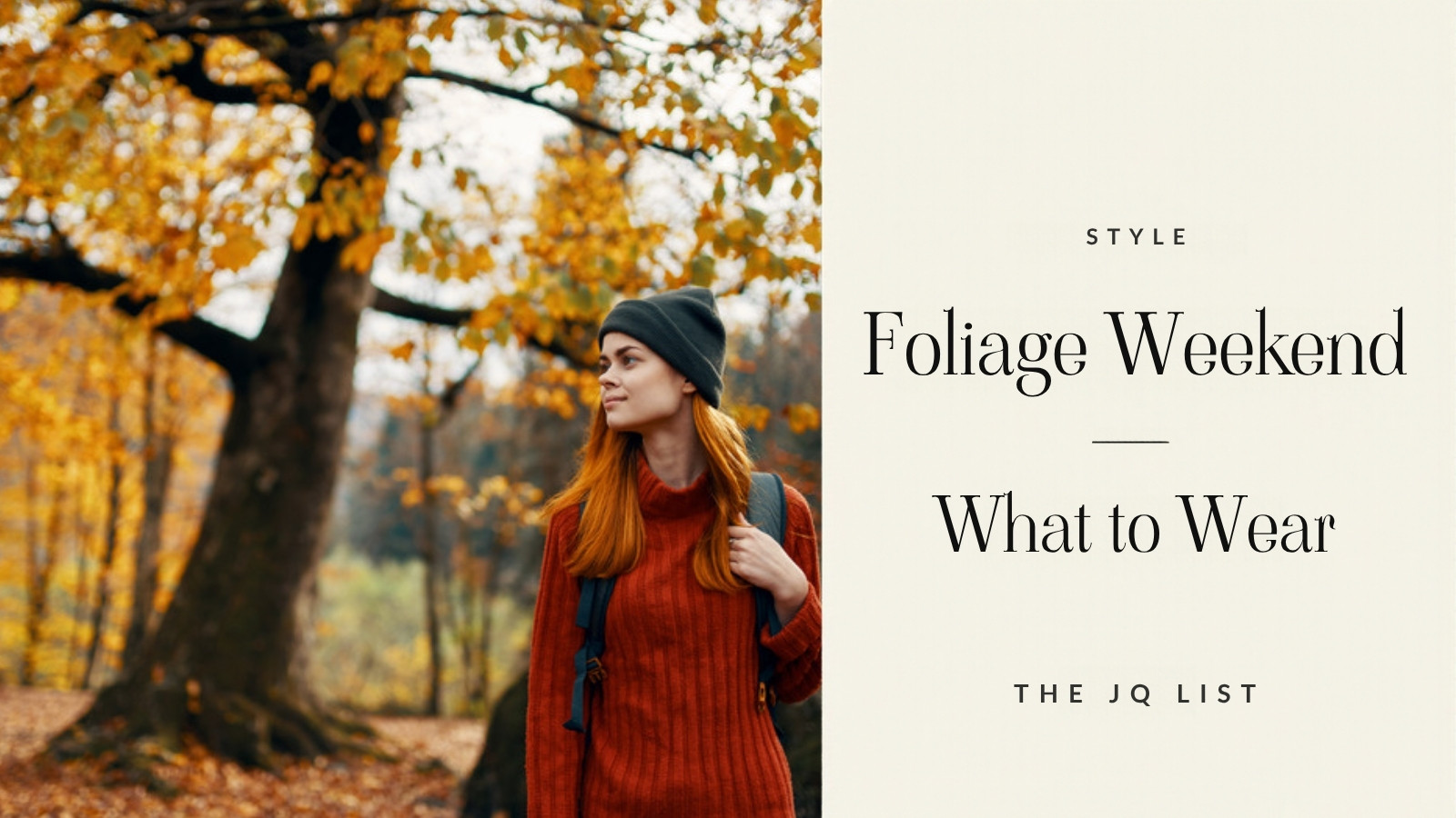 Woman walking through autumn foliage
