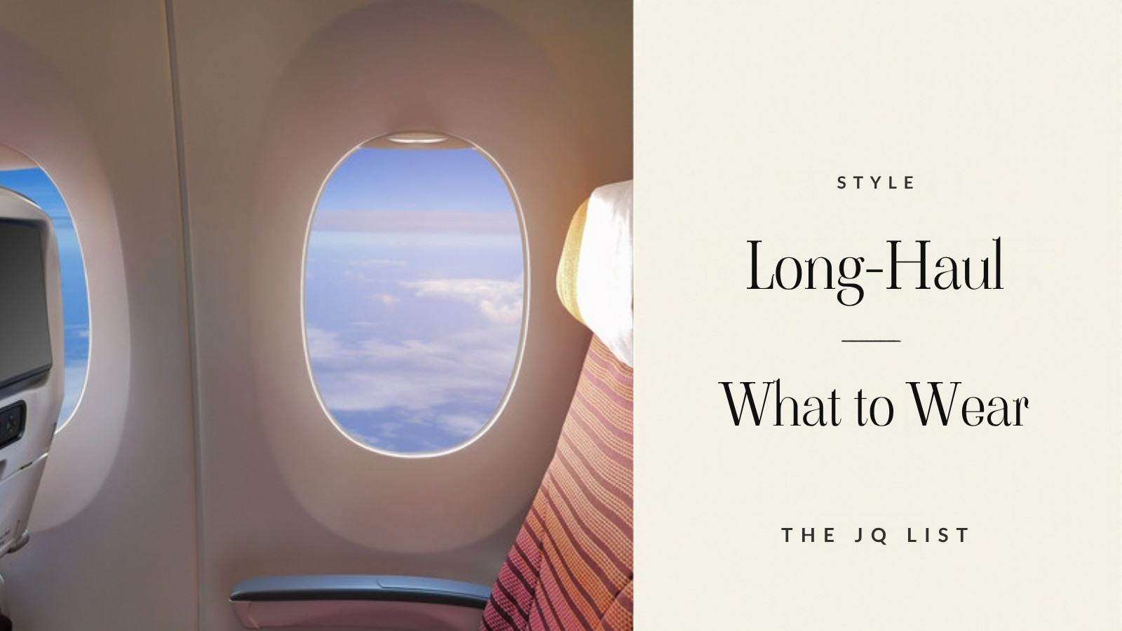 Window seat in an airplane cabin